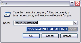 MSN Error Code 8100030d Fix - regsvr32 softpub.dll