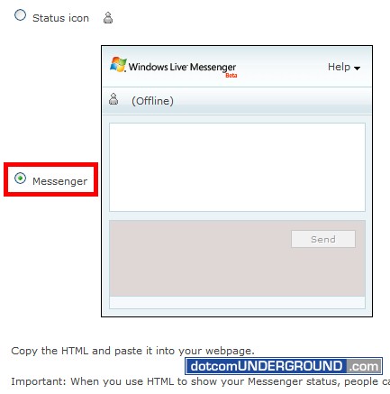 Web MSN Messenger - Messenger Option