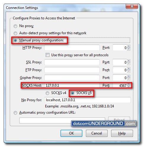 Firefox - Manual Proxy Configuration