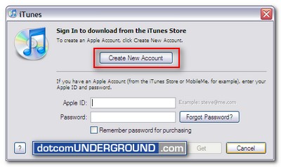 start a new itunes account