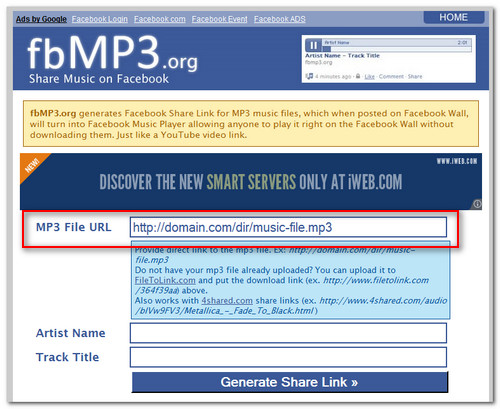 fbMP3 - MP3 File Link