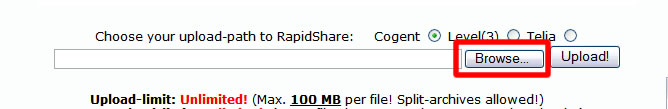 RapidShare Browse Button