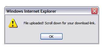 RapidShare Upload Confirmation