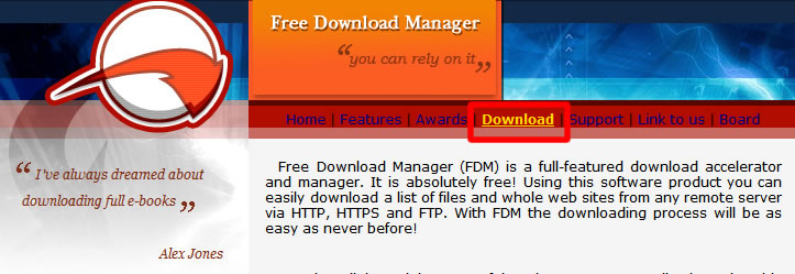Free Download Manager Home Page