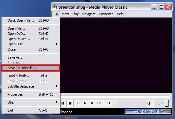 Media Player Classic - Save Thumbnails