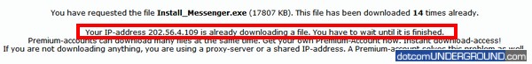 RapidShare.de Error - IP Already Downloading