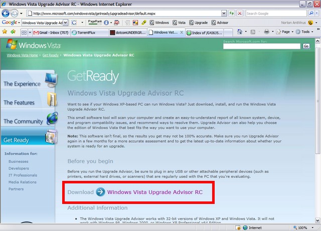 Windows Vista Advisor Download