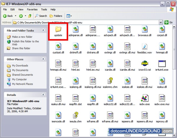 IE7 Update Folder