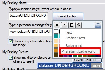 Windows Live Messenger - Gradient Background Mode