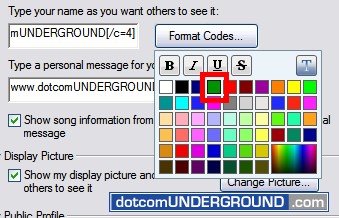 Windows Live Messenger - Color Chart - Green