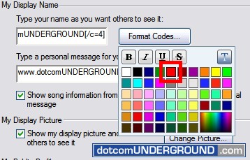 Windows Live Messenger - Color Chart - Red