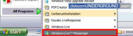 Windows Live Messenger 8.5 - Start from program menu