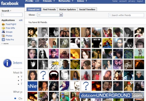 Facebook Hack - Grid View of Friends List
