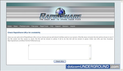 RapidShare Link Availability Checker