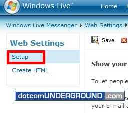 Web MSN - Setup Menu