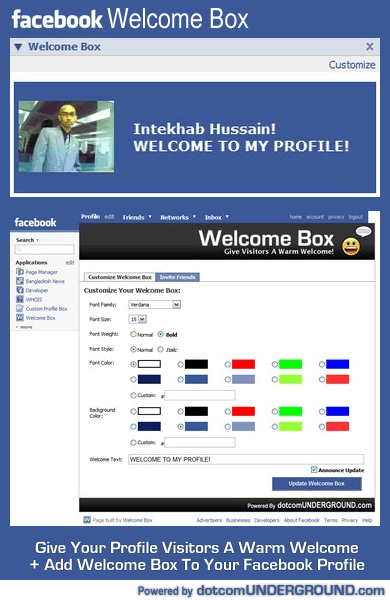 Facebook Welcome Box