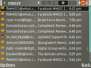 Nokia E61i - emoze inbox