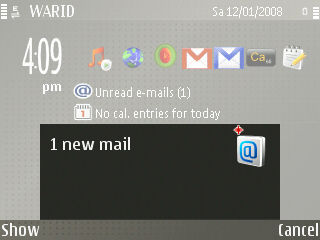 Nokia E61i - New Mail Notification