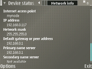 Nokia E61i - Nokia Device Status (wifi)