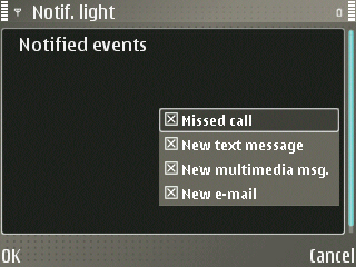 Nokia E61i - Notification Light Events