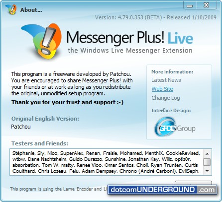 Windows Live Messenger Plus! for Windows Live Messenger 2009
