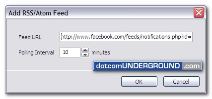 Add Facebook Notification RSS Feed