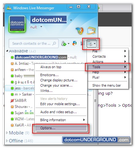 MSN Messenger Emoticon Fix - Tools - Options