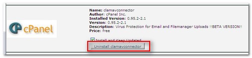 uninstall clamavconnector