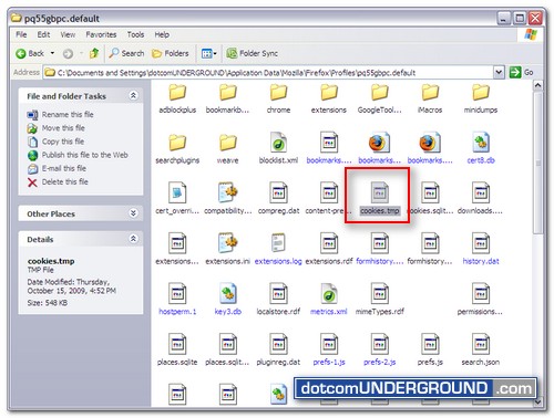 firefox - cookies.tmp